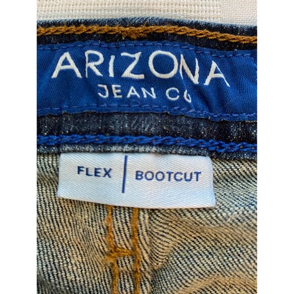Arizona Jean Co Mens Flex Bootcut Jeans Size 36x32 Dark Wash Denim Work Pants - Picture 3 of 15